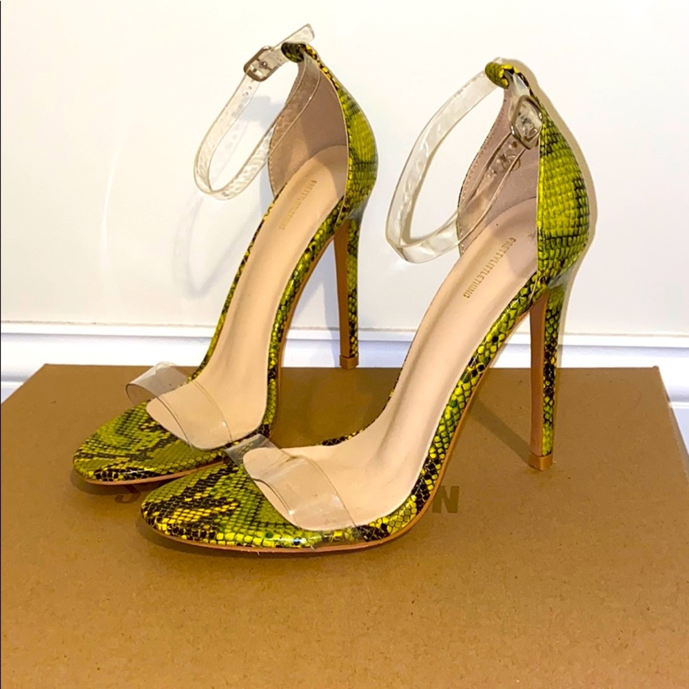 Pretty little thing snake skin heels